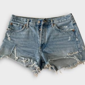 AGOLDE “Parker” Vintage Frayed-Hem Denim Shorts Sz: 29